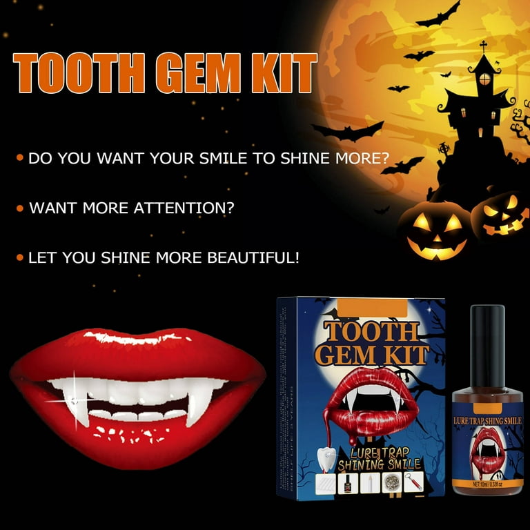 Halloween Teeth Gem Kit DIY Teeth Gem Kit With Curing Light And