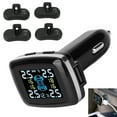 Smart TPMS Cigarette Lighter Tire Pressure Monitoring Alarm System with