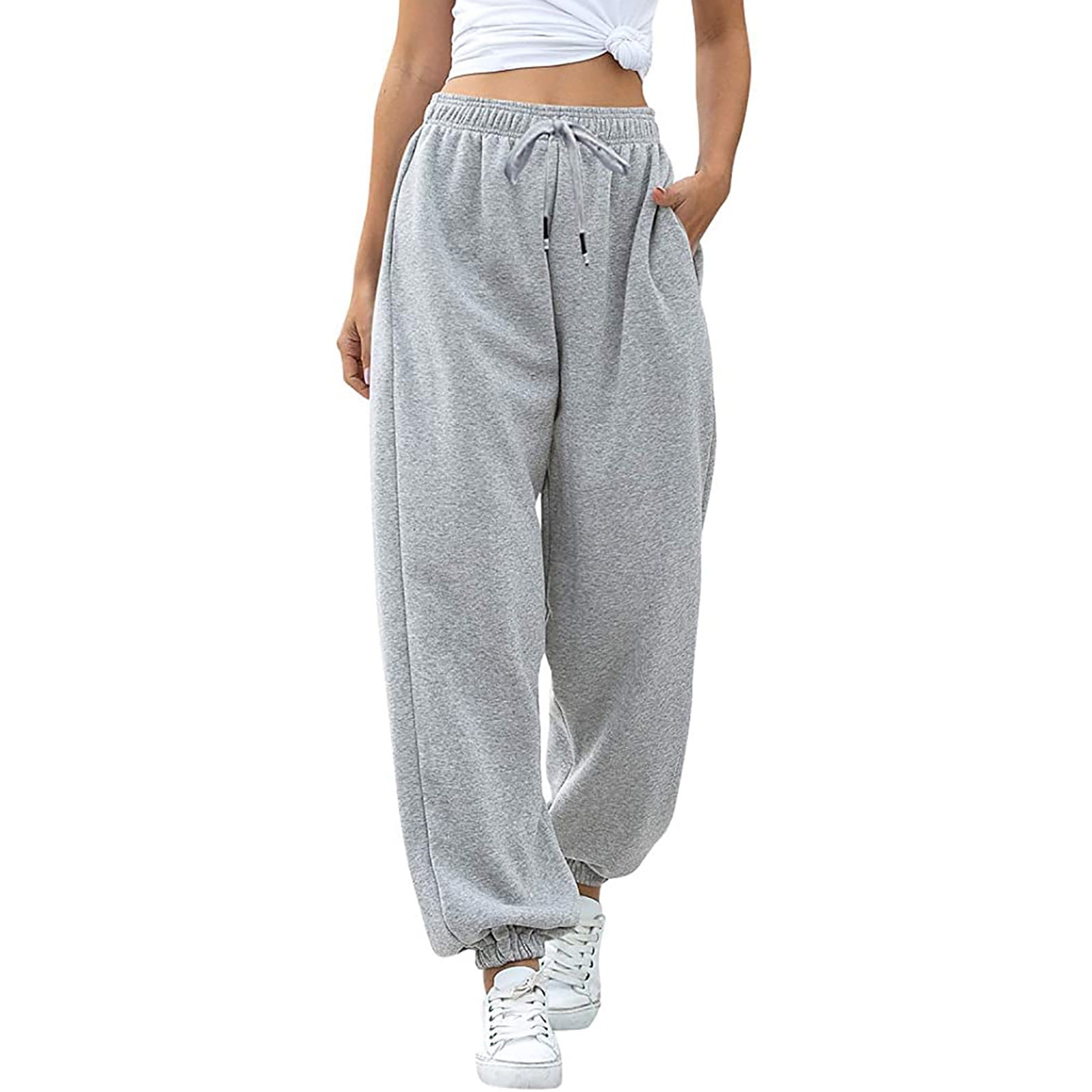 gakvbuo Sweatpants For Women Cargo Pants Drawstring Baggy Cinch Bottom  Sweatpants Pockets High Waist Sporty Gym Athletic Fit Jogger Pants Lounge