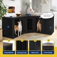 thumbnail image 5 of Large Dog Crate Furniture for 3 Dogs, Cuoote 113" Corner Dog Kennel, 3-in-1 Heavy Duty Indoor Wooden Crate for Small, Medium & Large Dogs, 5 of 7