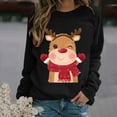thumbnail image 3 of Chandail en Molleton de Noël pour Femmes Col Rond Pull Chaud Veste Mi-Longue Imprimée Mode Pull de Vacances Xmas Cardigan à Manches Longues, 3 of 4