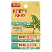Burt's Bees Medicated Lip Balm with Menthol & Eucalyptus, Blister Box, 0.15 Ounce, 2 Count