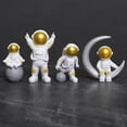 thumbnail image 3 of 4 Pcs Astronaut Statue Figurine de Spaceman Décoration Maison Or Blanc, 3 of 7