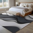 thumbnail image 5 of Black Gray Area&nbsp;Rug 6x9ft Ombre Ocean Wave Geometric Abstract Modern Non-Slip&nbsp;Washable Square&nbsp;Rugs Soft Felt Indoor Floor Mat for Bedroom Kitchen Living Room Bathroom, 5 of 9
