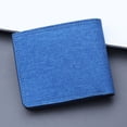 thumbnail image 2 of Fashion ID Short Wallet Solid Color Neutral Men Canvas Open Purse Wallet Men's Long Wallets, 2 of 3