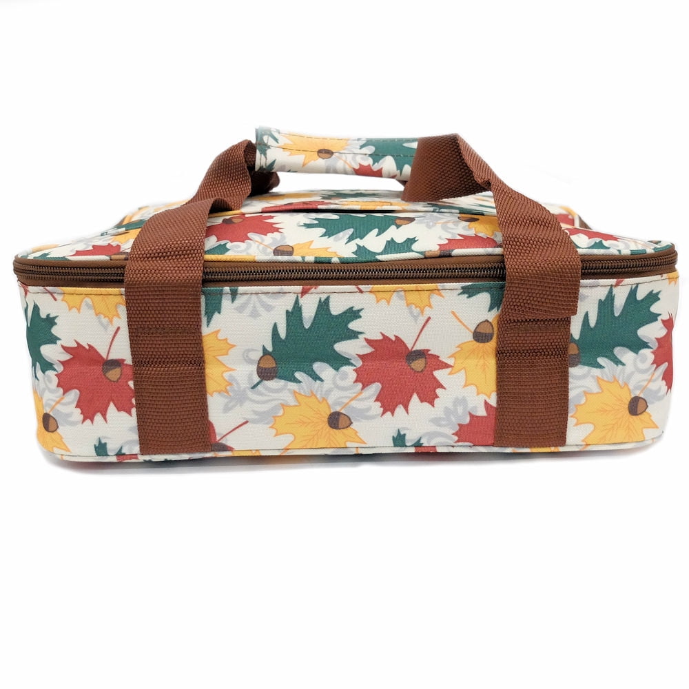 11x13 Inch Insulated Casserole Dish Carrier/Caddy Harvest Leaves Design
