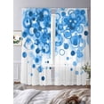 thumbnail image 3 of Blue Gradient Sheer Curtains 96 Inch Length 2 Panels Set Window Treatments, Abstract Polka Dots Vintage Modern Art Rod Pocket Semi Curtains for Living Room/Bedroom/Kitchen Décor, 104"W x 96"L, 3 of 7