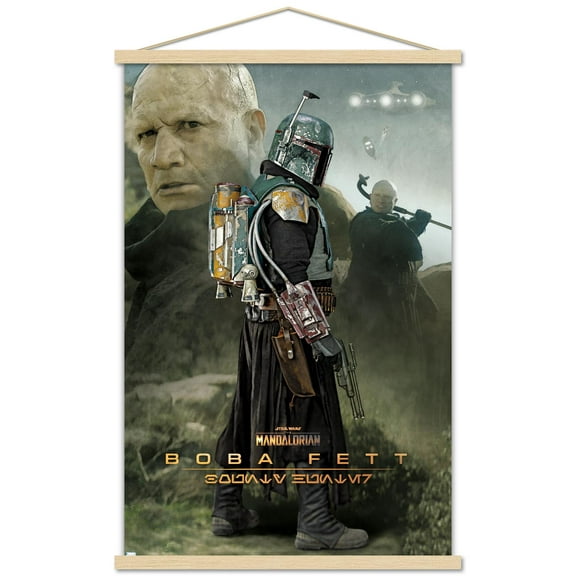 Star Wars: The Mandalorian Season 2 - Boba Fett Wall Poster with Wooden Magnetic Frame, 22.375" x 34"