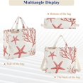 thumbnail image 6 of FORMRS Womens Corduroy Tote Bag Crossbody Shoulder Handbag with Pocket, White Starfish, 6 of 7