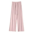 thumbnail image 4 of LIIPEE Girl Boy Casual Pants Solid Color Baggy Elastic Waist Drawstring Straight Wide Leg Trousers With Pockets Girls Casual Party Pants,Pink,15-16 Years, 4 of 4