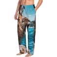 thumbnail image 2 of Daiia Ice Blue Coastal Lion Men's Sleep Pant with Pockets and Drawstring,Pajama Pants-Large, 2 of 9