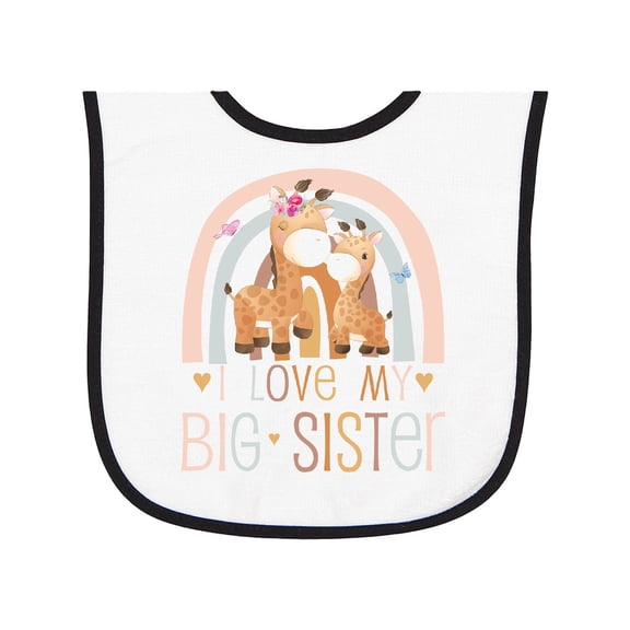 Inktastic Little Sister I Love My Big Sister Baby Terry Cloth Bib