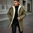thumbnail image 2 of KKBOTIVE Men's Fleece Zip Up Jacket - Fashion Solid Trench Coat Sweater Casual Hooded Windbreaker Mens Fall Winter Clothes Army Green Size: M, 2 of 5