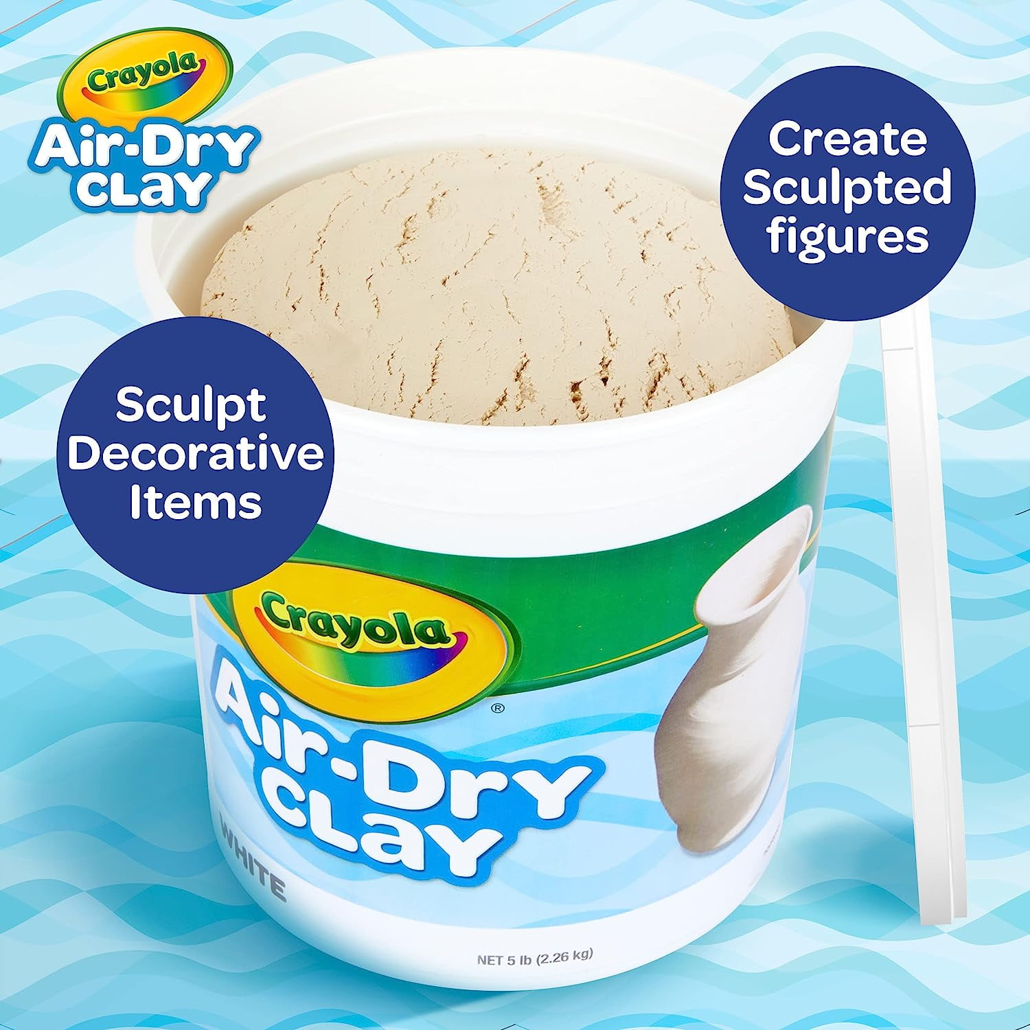Air-Dry Clay, White, 5 Lbs