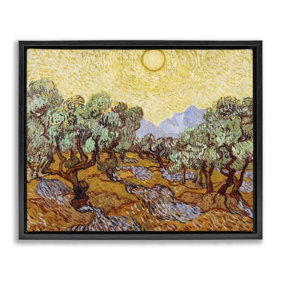 Stupell Industries Olive Trees Van Gogh Black Framed Floater Canvas Wall Art, design by Vincent Van Gogh