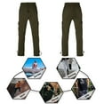 thumbnail image 4 of Zusmen Mens Fleece Cargo Sweatpants Multi-pocket Loose Casual M-5XL Tall And Big Size(Olive 3XL), 4 of 5