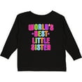 thumbnail image 3 of Inktastic Worlds Best Little Sister Girls Long Sleeve Toddler T-Shirt, 3 of 5