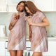 thumbnail image 4 of Easygdp Rose Gold Glitter Splatter Camisón de manga corta para mujer, informal, estampado, 4 of 6