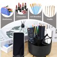 thumbnail image 6 of SAYEEC Black 360°Rotatable 5-Compartment Desktop Pen Holder Organizer with Phone Stand for Office Home, 6 of 8