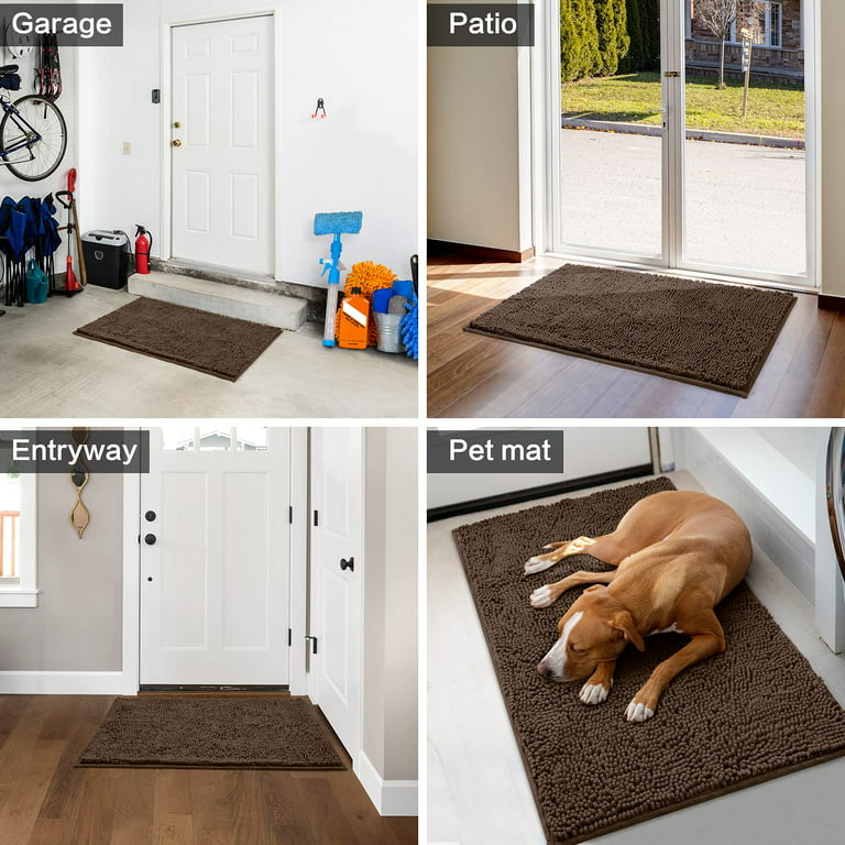 IM HOME Durable Chenille Absorbent Door Mat Indoor Doormat 24 x 36,  Washable Door Mats for Dog Non Slip Heavy Door Rug Soft Front Inside  Doormat for