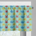 thumbnail image 3 of Ambesonne Yellow Submarine Valance Pack of 2, Whales Crabs, 42"X12", Aqua and Mustard, 3 of 5