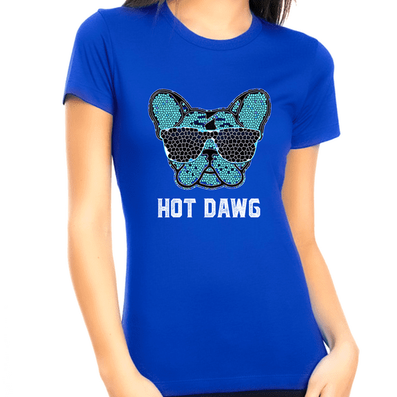 Hot Dog Shirt - Dog Mom Shirt - Blue Dog Shirts for Women Dog Mom Gifts for Women Dog Lover Shirts