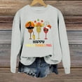 thumbnail image 4 of Happy Hallothanksmas Sweatshirts for Women Crewneck Funny Halloween Thanksgiving Christmas Sweatshirt Pullover Tops, 4 of 5