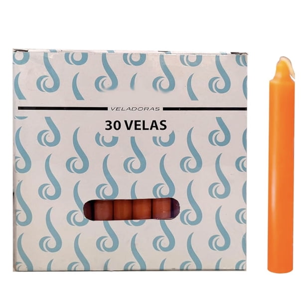Velas Largas Parafina de 15cm Caja Con 30 piezas Velitas