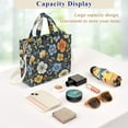 thumbnail image 5 of FORMRS Womens Corduroy Tote Bag Crossbody Shoulder Handbag with Pocket, Navy Floral Pattern, 5 of 7