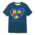 thumbnail image 4 of Autism Awareness Shirt Men: Autism Acceptance T Shirt Autism Support Inspirational Short Sleeve Tee Tops(Dark Blue,M), 4 of 4