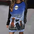 thumbnail image 2 of Nueva moda Casual estampado manga larga cuello redondo contraste Color suéter Top mujer ropa sudadera vestido Fridja  yut1582, 2 of 5