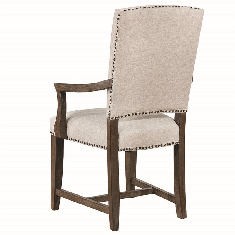 Coaster Penelope Upholstered Dining Arm Chair in Island Khaki Walmart