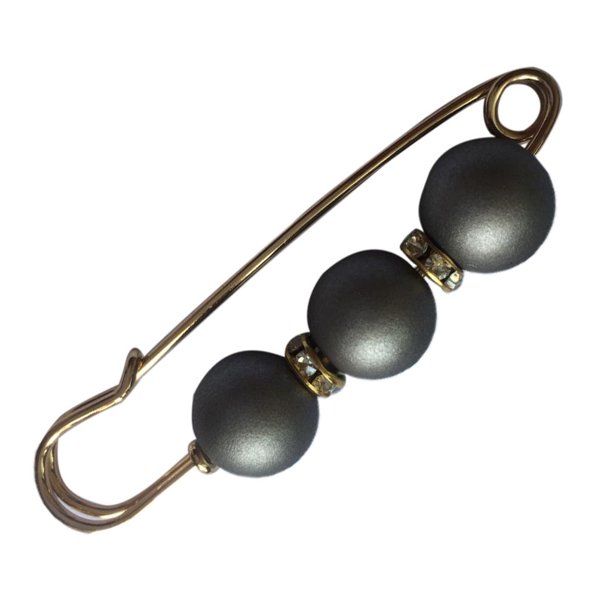 Broche de seguridad Perlas de de Imitación, Hierro, ABS Perla, 6 Colores Seleccionables - Gris Sunnimix Alfiler de Safty Pin