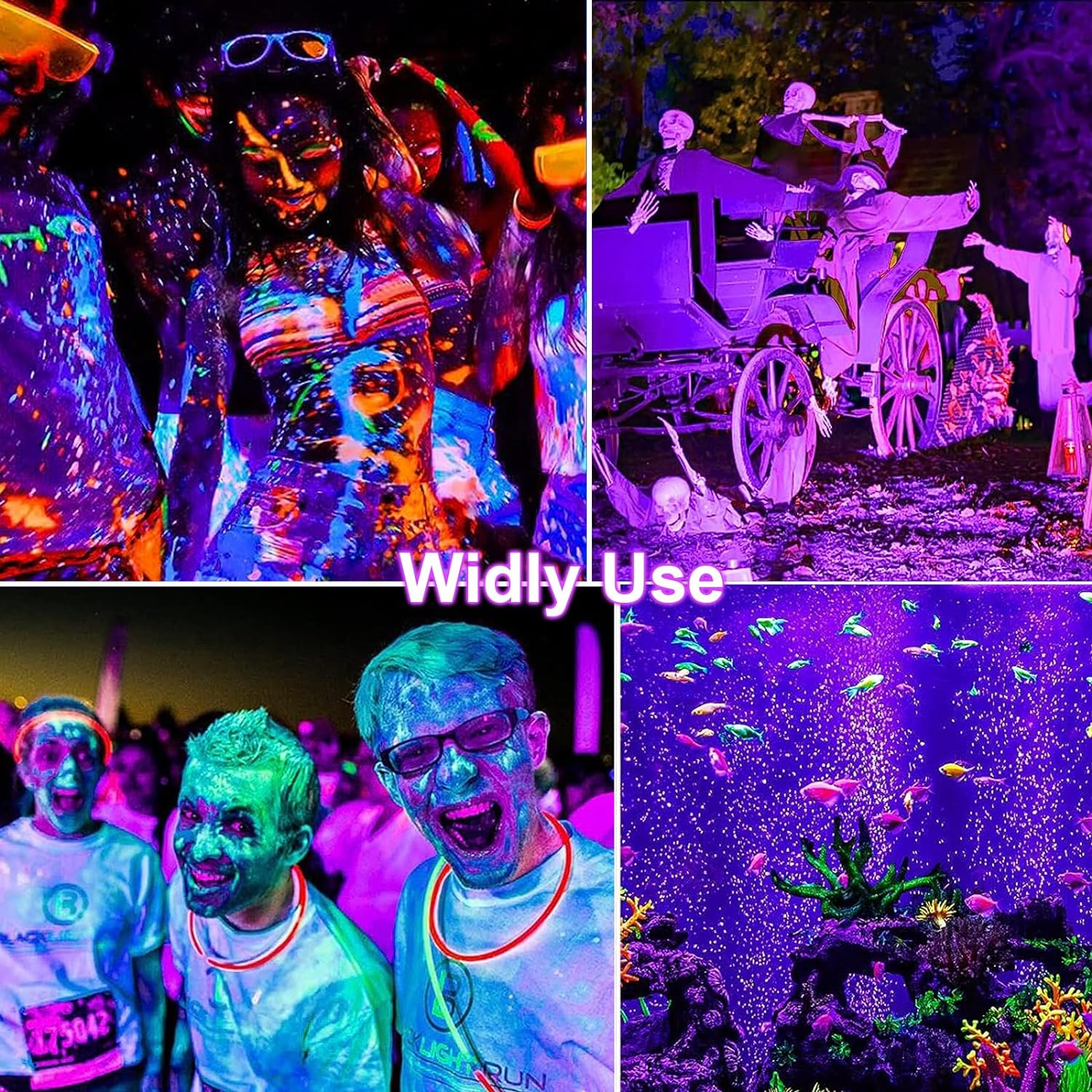50W LED Black Light, OUSIDE Black Lights for Glow Party, IP66 Waterproof Blacklight UV Flood Light, Glow in The Dark, Upgraded UV Light for Party, Halloween, Body Painting