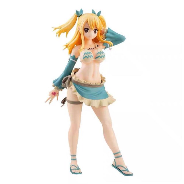Eterious-figura de acción de FAIRY TAIL de 10cm, modelo de muñeca Sexy de PVC, • Natsu Dragneel, Lucy Heartfilia Gong Bohan LED