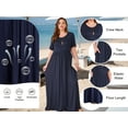 thumbnail image 5 of Asklazy Women's Short Sleeve Loose Plain Maxi Dresses Casual Long Dresses with Pockets,US Size,XL,F Bai He, 5 of 11