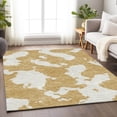 thumbnail image 4 of HomeRoots 677018 5 x 8 ft. Gold & Ivory Abstract Transitional Washable Machine Made Rectangle Area Rug with UV Protection, 4 of 9