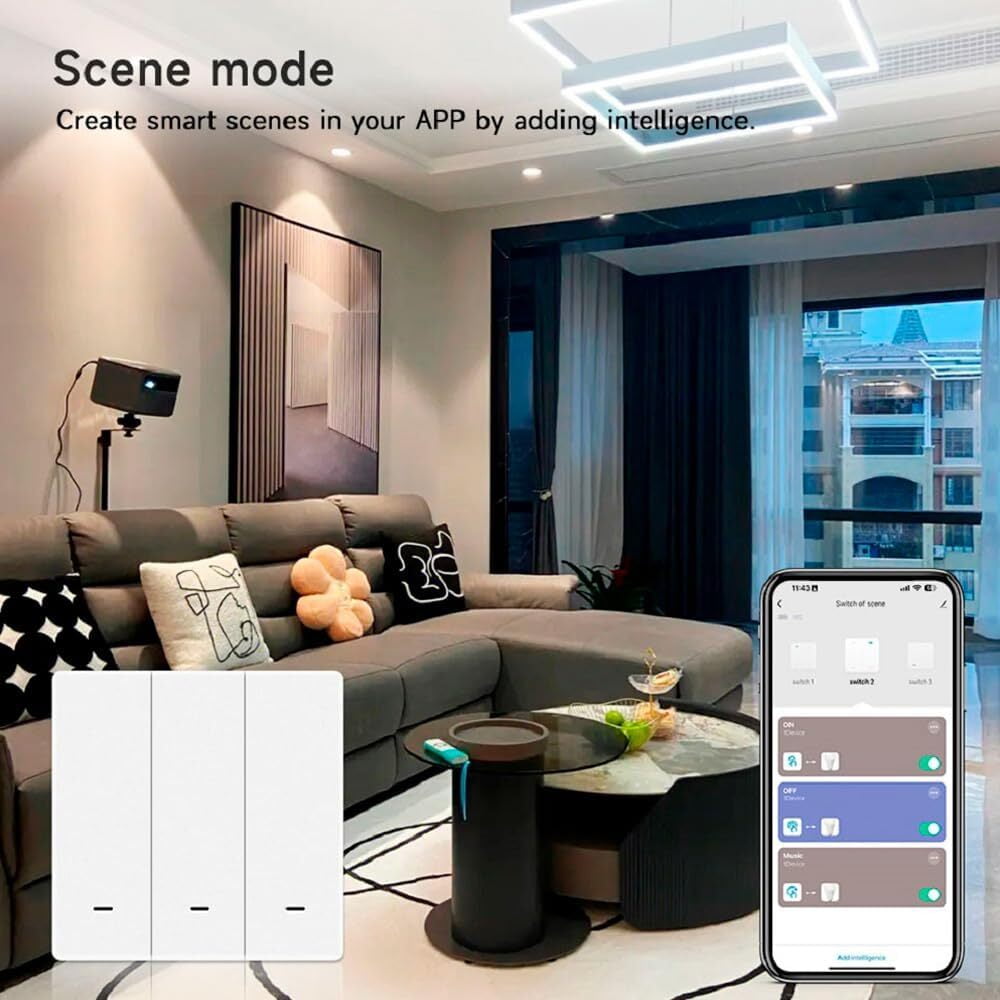 ZigBee 3.0 Smart Switch 3 Gang Wireless Scene Switch, ZigBee Smart Light Switch Need Zigbee Hub Work with Tuya Smart Life APP Smart Button Scene Remote for Tuya Smart Home Devices (3 Gang)