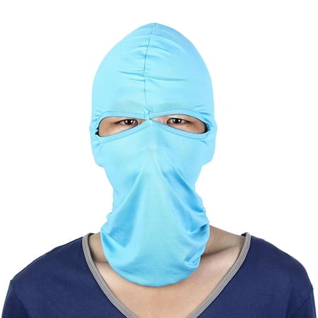 Motorcycle Cycling Two Holes Full Face Mask Cover Neck Protector Balaclava Cap Hat Blue