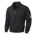 thumbnail image 2 of Kalauyu Mens Quarter Zip Sweater Men Quilted Sweatshirt Pullover Knit Long Sleeve Mock Neck Sweatshirt, 2 of 9