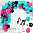 thumbnail image 1 of Decoración de cumpleaños con globos de Tik Tok, suministros de decoración para fiestas con temática musical, cadena de globos de látex con globos de música negros, guirnalda de globos de hel, 1 of 4