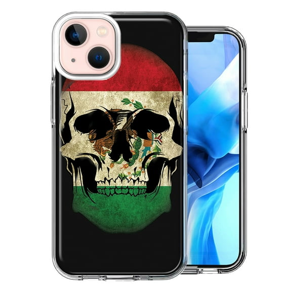 MUNDAZE Apple iPhone 13 Mexico Flag Skull Double Layer Phone Case Cover