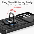 thumbnail image 6 of FIEWESEY for Samsung Galaxy A36 5G Case Built-in Slide Camera Cover & Kickstand Heavy Duty Protection Shockproof Phone Case for Samsung Galaxy A36 5G,Black, 6 of 8