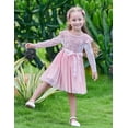 thumbnail image 6 of Lanbubble Toddler Girls Dresses Long Sleeve Velvet Tutu Dress Tulle Birthday Party Princess Dress for girl 1-6T, 6 of 7