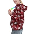 thumbnail image 2 of Wukai Snowflakes On A Buffalo Plaid Christmas Print Womens Hoodies Fleece Sweatshirts Long Sleeve Sweaters Pullover Fall Outfits Winter Clothes-XX-Large, 2 of 7