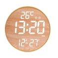 thumbnail image 2 of Elodie Digital Wall Clock Remoting Control Solid Wear Resistant Home Decor for Home Off White Light, 2 of 8