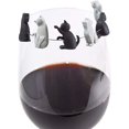 thumbnail image 1 of Marqueurs de Boisson en Verre, Ensemble de 6 Identifiants de Verre à Chat Mignons, 1 of 4