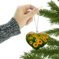thumbnail image 3 of Field of Sunflowers Heart Love Wood Christmas Tree Holiday Ornament, 3 of 3