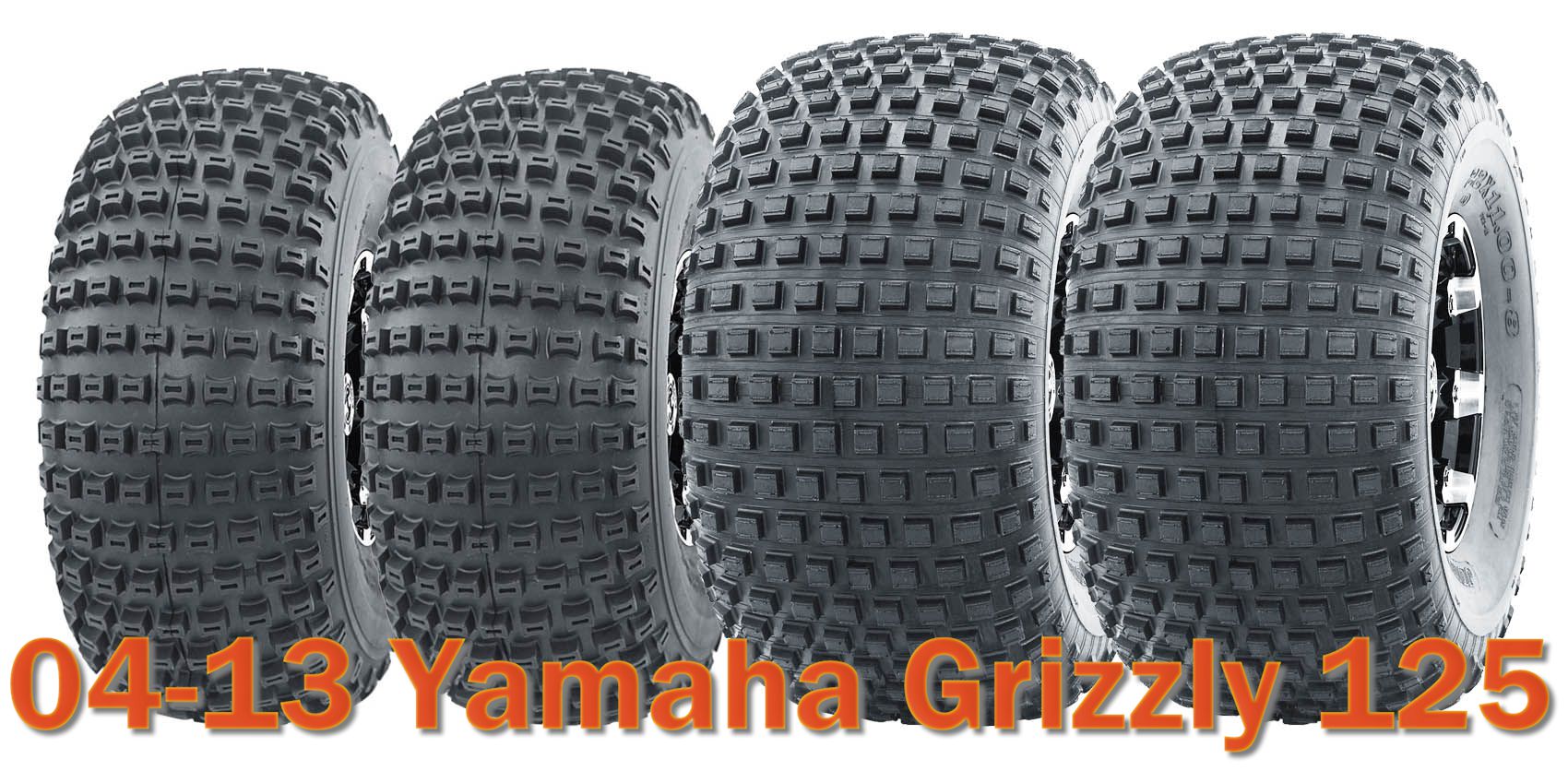 0413 Yamaha Grizzly 125 Full Set ATV Tires 20x78 & 22x118 4PR