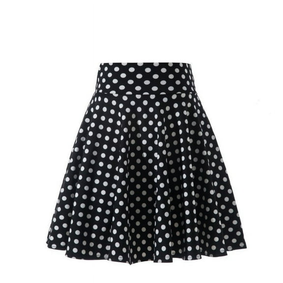 Xixinqiwan Women Skirts under $5,Women Casual Mini Skater Skirt Elastic Lining High Waist Basic Flared Pleated Skorts Plus Size